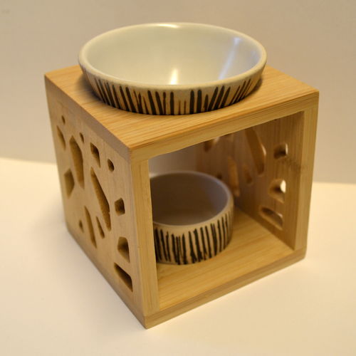 Duftlampe aus Bambus - Keramik