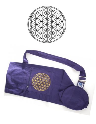 Yoga Tasche mit Blume des Lebens lila